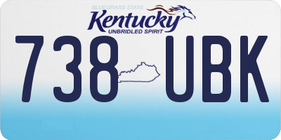 KY license plate 738UBK