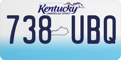 KY license plate 738UBQ