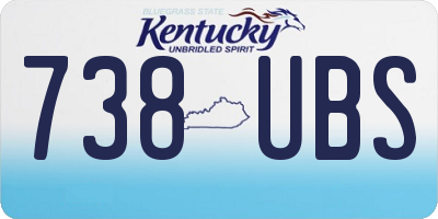 KY license plate 738UBS