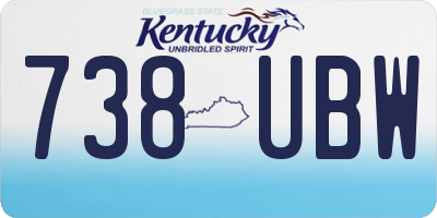 KY license plate 738UBW