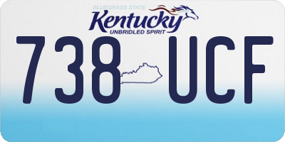 KY license plate 738UCF