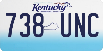 KY license plate 738UNC
