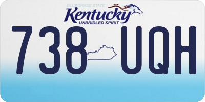 KY license plate 738UQH