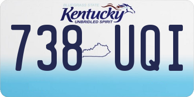 KY license plate 738UQI