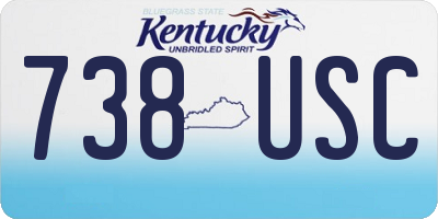 KY license plate 738USC