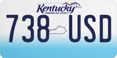 KY license plate 738USD