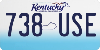 KY license plate 738USE