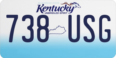KY license plate 738USG