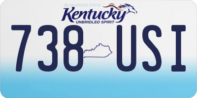 KY license plate 738USI