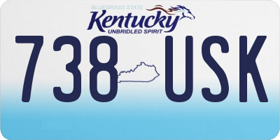 KY license plate 738USK