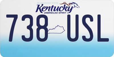 KY license plate 738USL