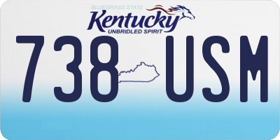KY license plate 738USM