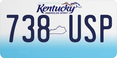 KY license plate 738USP