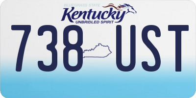 KY license plate 738UST