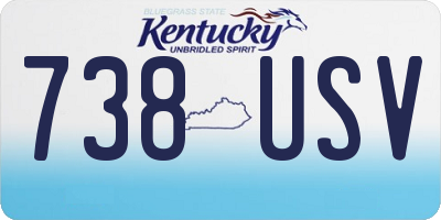 KY license plate 738USV
