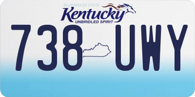 KY license plate 738UWY