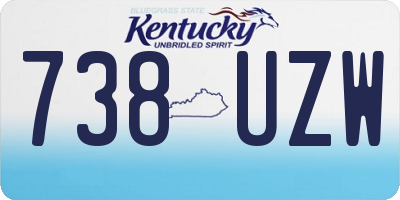 KY license plate 738UZW