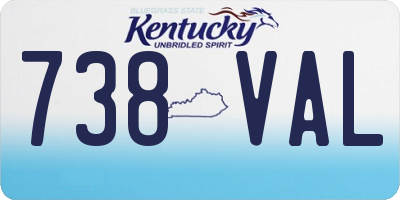 KY license plate 738VAL