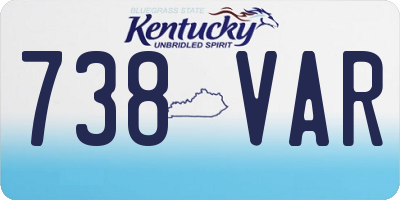 KY license plate 738VAR