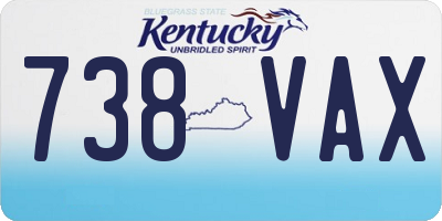 KY license plate 738VAX