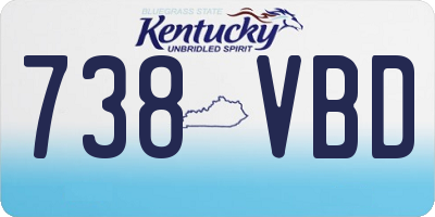 KY license plate 738VBD