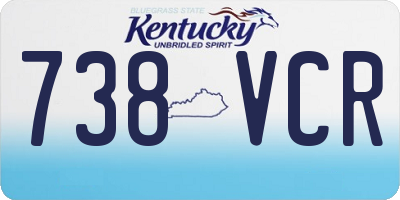 KY license plate 738VCR