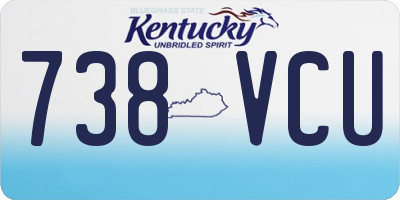 KY license plate 738VCU