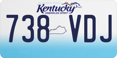 KY license plate 738VDJ