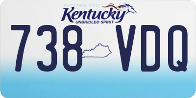 KY license plate 738VDQ