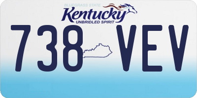 KY license plate 738VEV