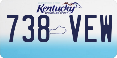 KY license plate 738VEW