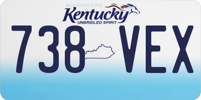 KY license plate 738VEX