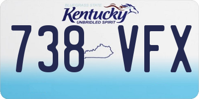 KY license plate 738VFX
