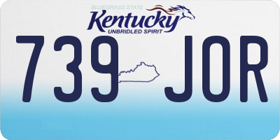 KY license plate 739JOR