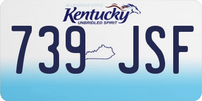 KY license plate 739JSF