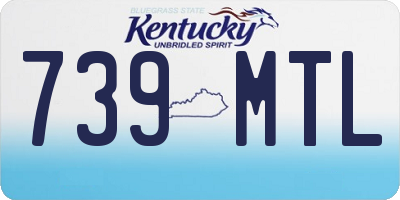 KY license plate 739MTL