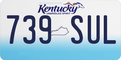 KY license plate 739SUL
