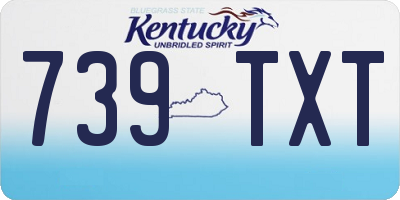 KY license plate 739TXT
