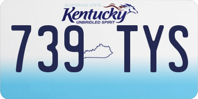 KY license plate 739TYS
