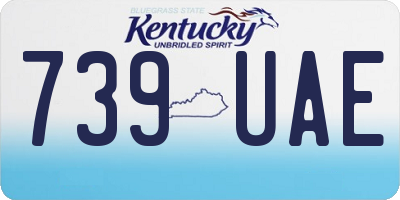 KY license plate 739UAE