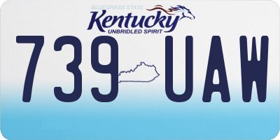 KY license plate 739UAW