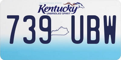 KY license plate 739UBW