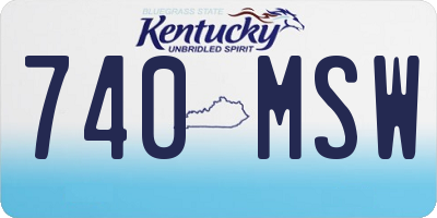 KY license plate 740MSW