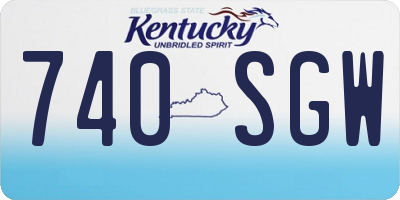 KY license plate 740SGW