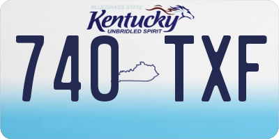 KY license plate 740TXF