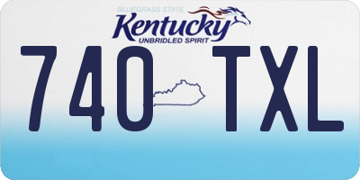 KY license plate 740TXL