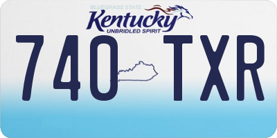 KY license plate 740TXR