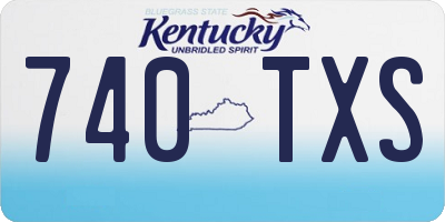 KY license plate 740TXS