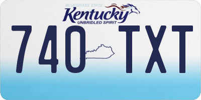 KY license plate 740TXT