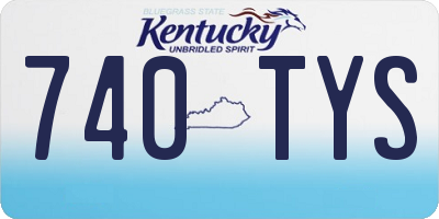 KY license plate 740TYS